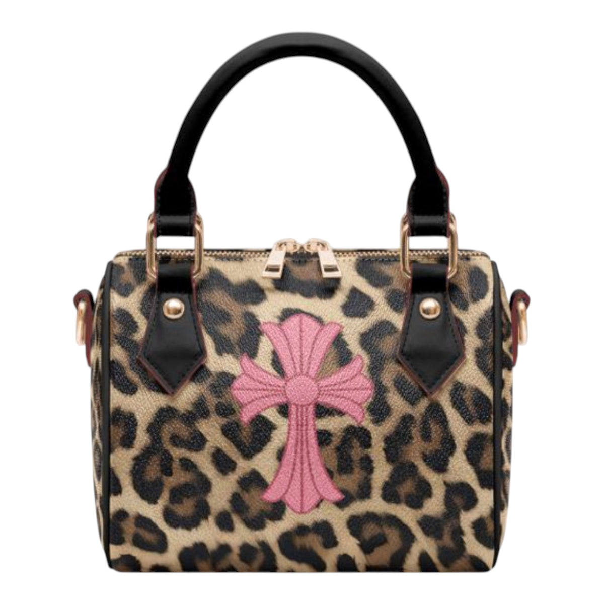 Cheetah + Pink Cross Pillow Bag
